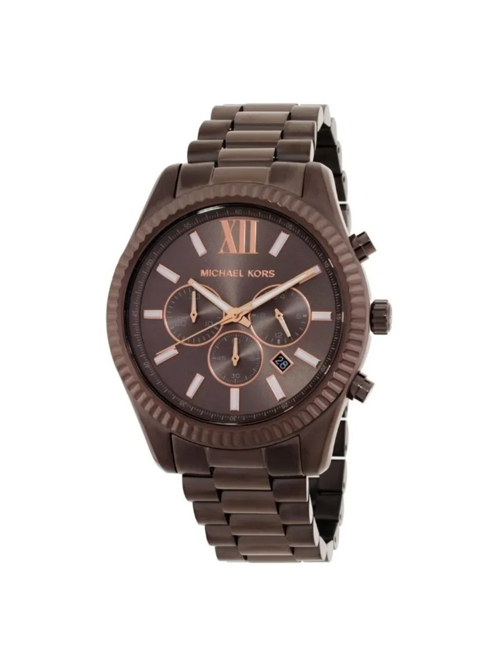 NWT Michael Kors Oversized Lexington Chronograph Quartz Brown Dial Men's Watch